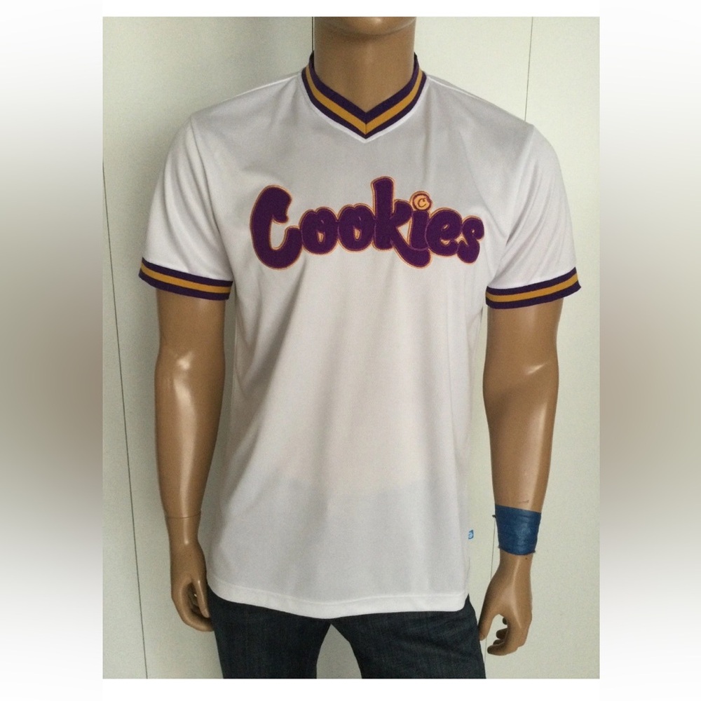 Cookies SF White Basketball  Polyester Jersey T-Shirt Size L